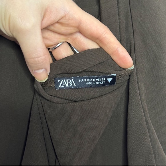 Zara Brown Strappy Backless Cowl Top - Picture 4 of 4